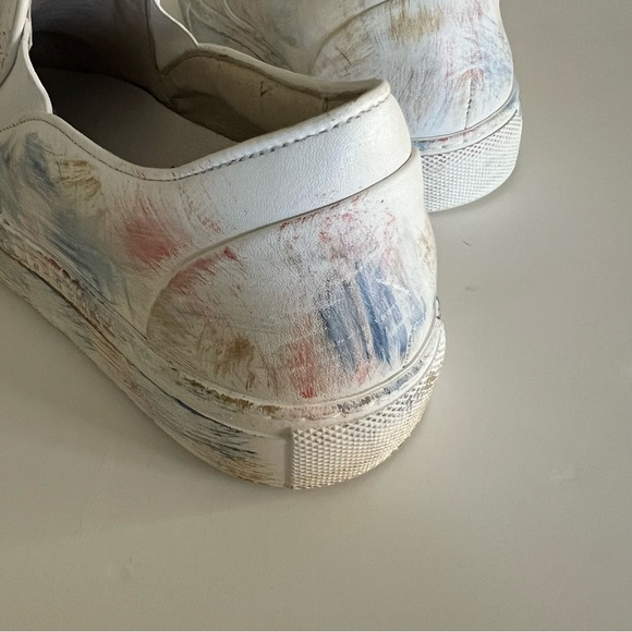 The Editor White/Multi Color Paint Brush Strokes Slip On Sneaker. Sz 8 (Eur 38) - Picture 7 of 10